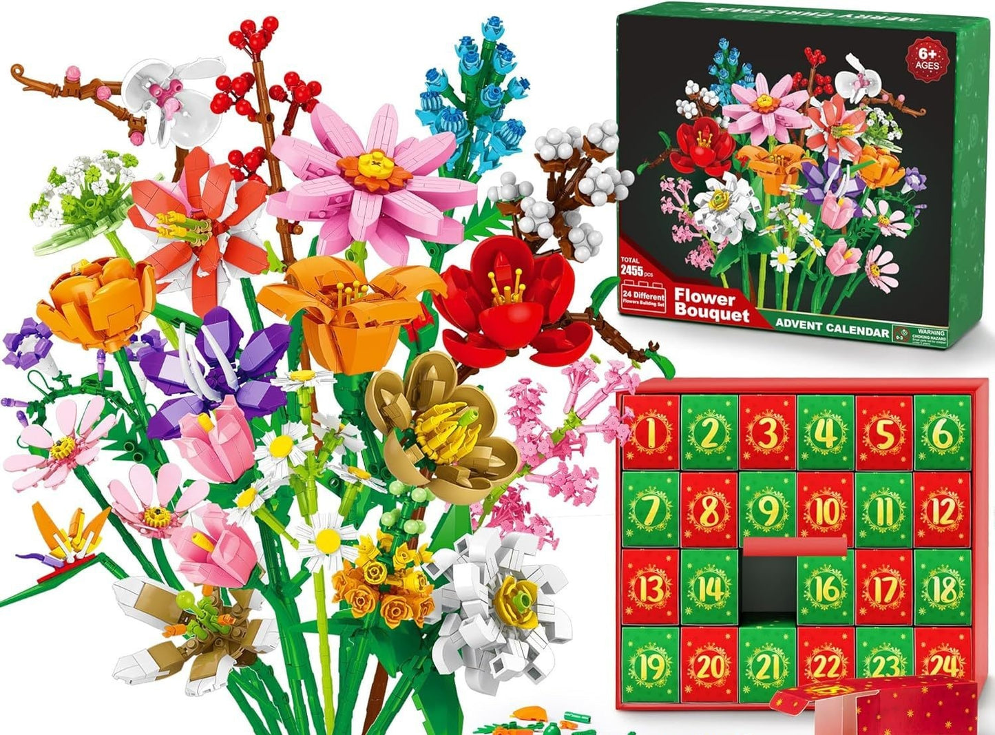 Petits blocs de construction de bouquet de particules - boîte surprise de Noël