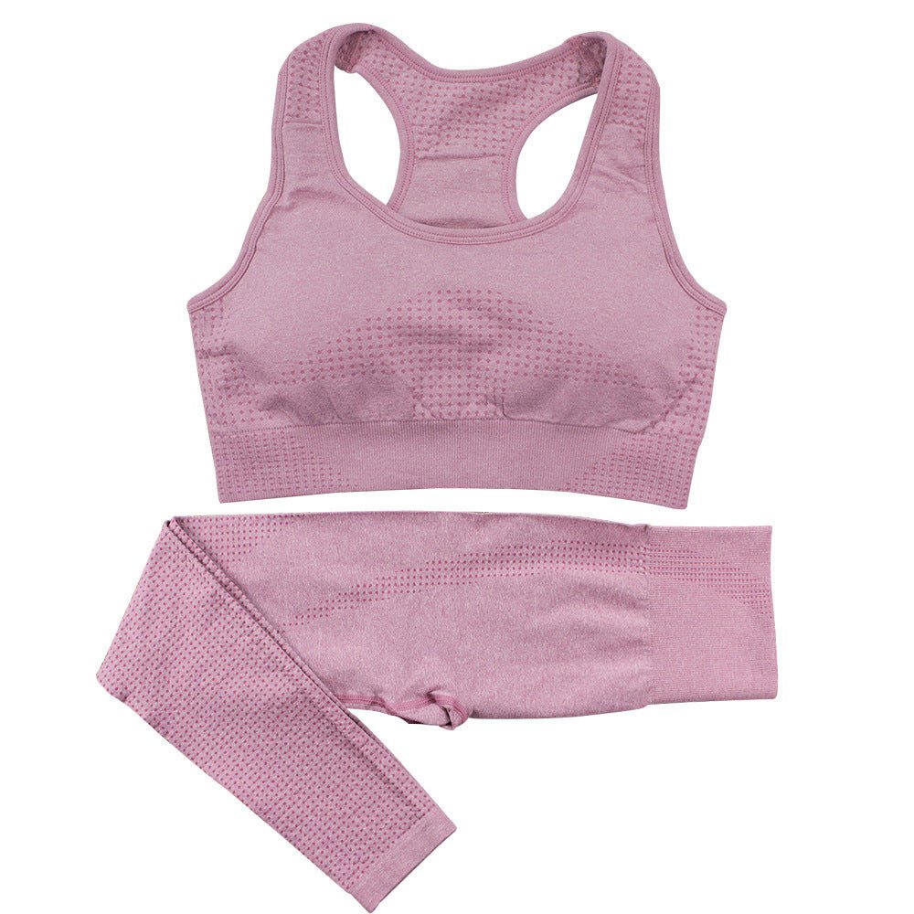Ensemble de yoga 2 pièces sans couture pour femmes, survêtement, leggings taille haute, vêtements de sport, haut court de fitness, combinaisons de sport, ensemble de gymnastique - KaoKao