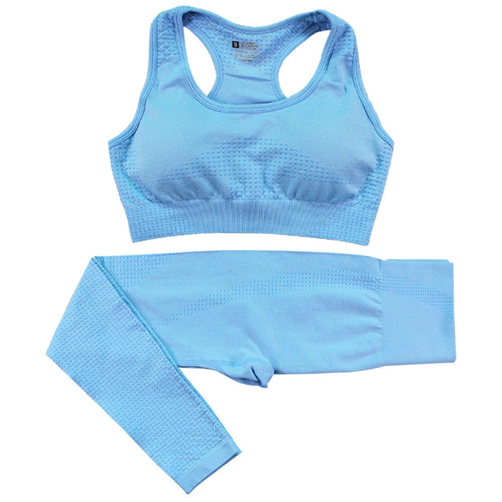 Ensemble de yoga 2 pièces sans couture pour femmes, survêtement, leggings taille haute, vêtements de sport, haut court de fitness, combinaisons de sport, ensemble de gymnastique - KaoKao