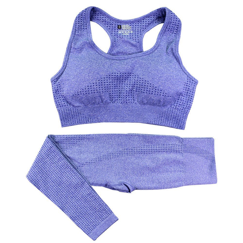 Ensemble de yoga 2 pièces sans couture pour femmes, survêtement, leggings taille haute, vêtements de sport, haut court de fitness, combinaisons de sport, ensemble de gymnastique - KaoKao