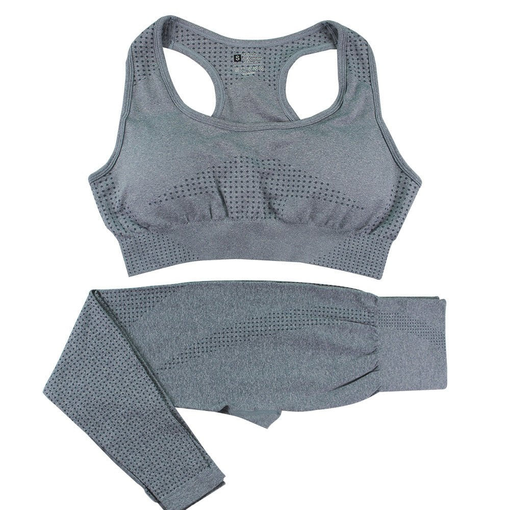 Ensemble de yoga 2 pièces sans couture pour femmes, survêtement, leggings taille haute, vêtements de sport, haut court de fitness, combinaisons de sport, ensemble de gymnastique - KaoKao