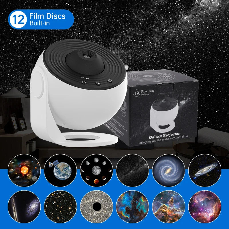 Projecteur de lumière nocturne Galaxy, projecteur de ciel étoilé, lampe de planétarium à rotation 360 pour la chambre des enfants, cadeau de la Saint-Valentin, décoration de mariage.