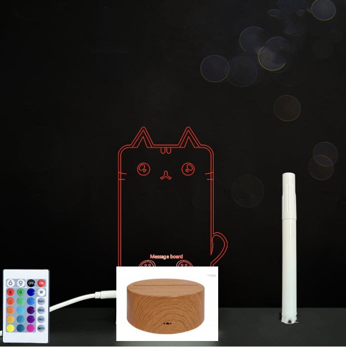 Tableau de message en acrylique 3D avec écriture à la main et lumière LED