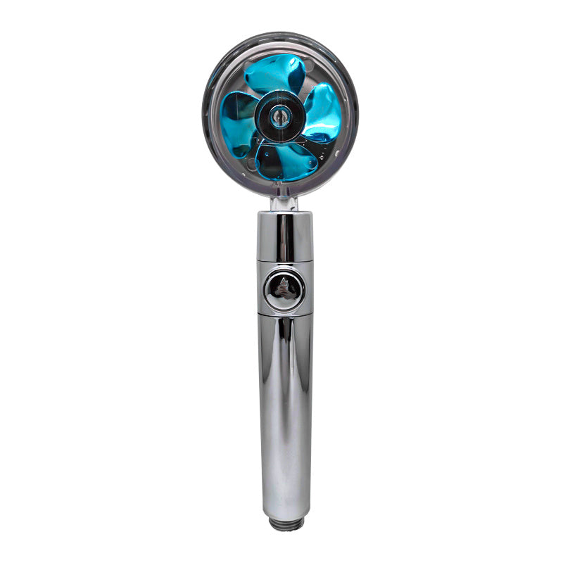 Pommeau de douche à économie d'eau, rotation à 360 degrés avec petit ventilateur, buse de pulvérisation haute pression ABS, accessoires de salle de bain.