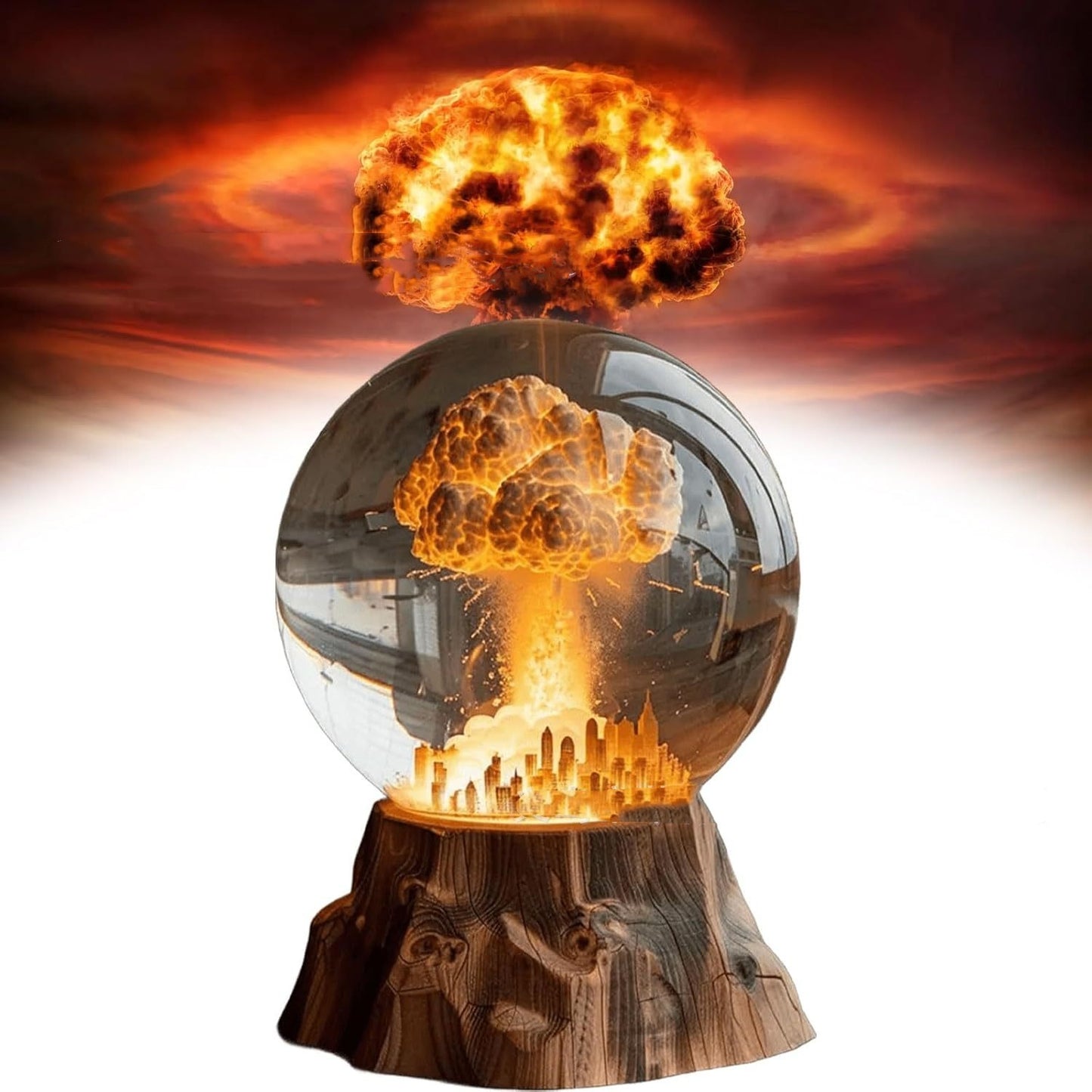 Lampe d'explosion de bombe atomique, lampe d'explosion nucléaire, veilleuse d'explosion de nuage de champignon 3D, lampe d'ambiance modèle de bombe atomique, veilleuse en résine LED, lampe de chevet, lampe de bureau, lampe de table