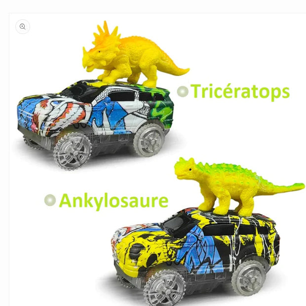 Jouet de course sur piste électrique assemblé pour enfants, simulation d'animaux, tyrannosaure, dinosaure, puzzle, cadeau pour garçon