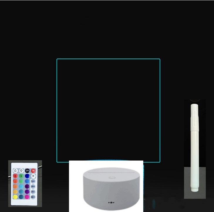 Tableau de message en acrylique 3D avec écriture à la main et lumière LED