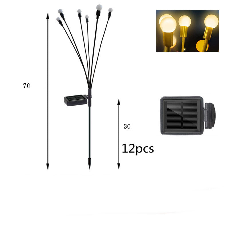 Lumière solaire Firefly de simulation pour décoration de jardin extérieur, lampe de paysage, décor de Noël, lumières LED solaires, lumières de jardin extérieur.