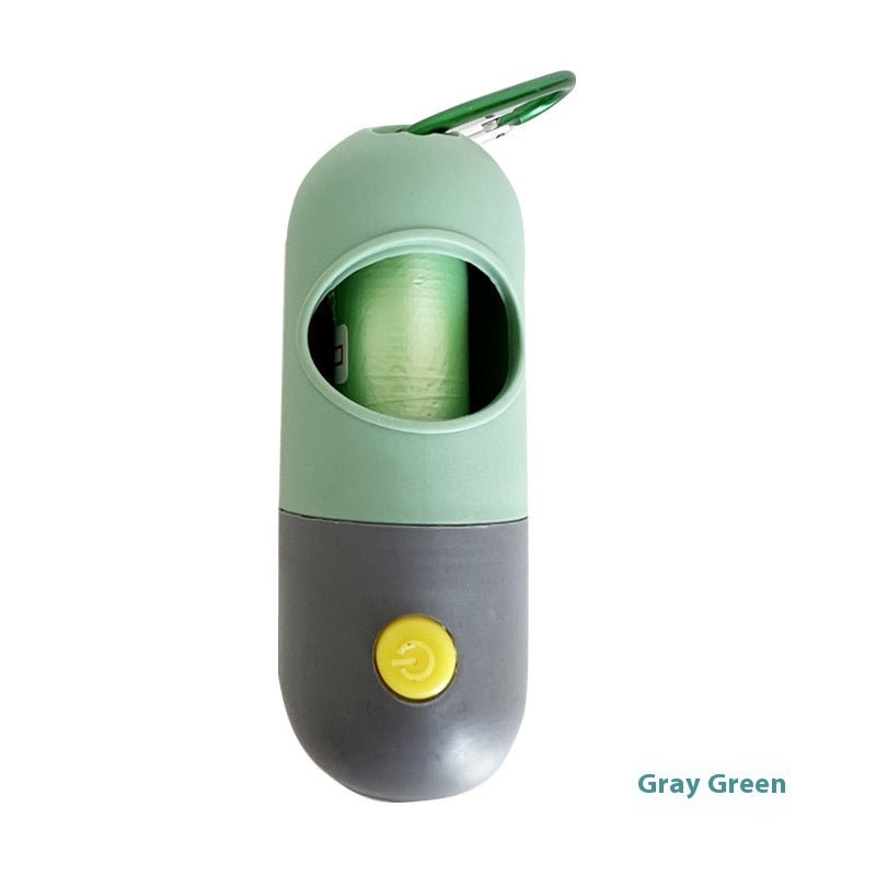 Distributeur de sacs à déchets pour animaux de compagnie à lumière LED pour chiens et chats, sacs à crottes pour chiens, support de sacs à déchets, accessoires de nettoyage pour animaux.