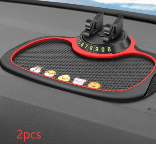 Tapis de téléphone pour voiture antidérapant pour carte de numéro de stationnement 4-en-1, support de téléphone auto, tapis adhésif antidérapant, support de téléphone de tableau de bord.