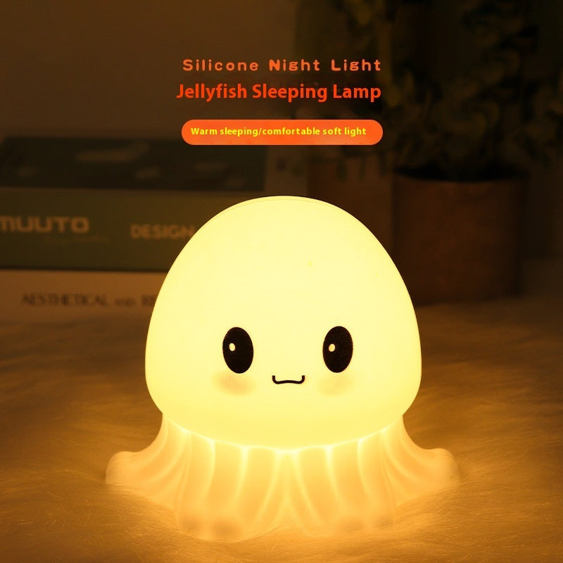 Lampe de méduse mignonne veilleuse créative en silicone en forme de pieuvre