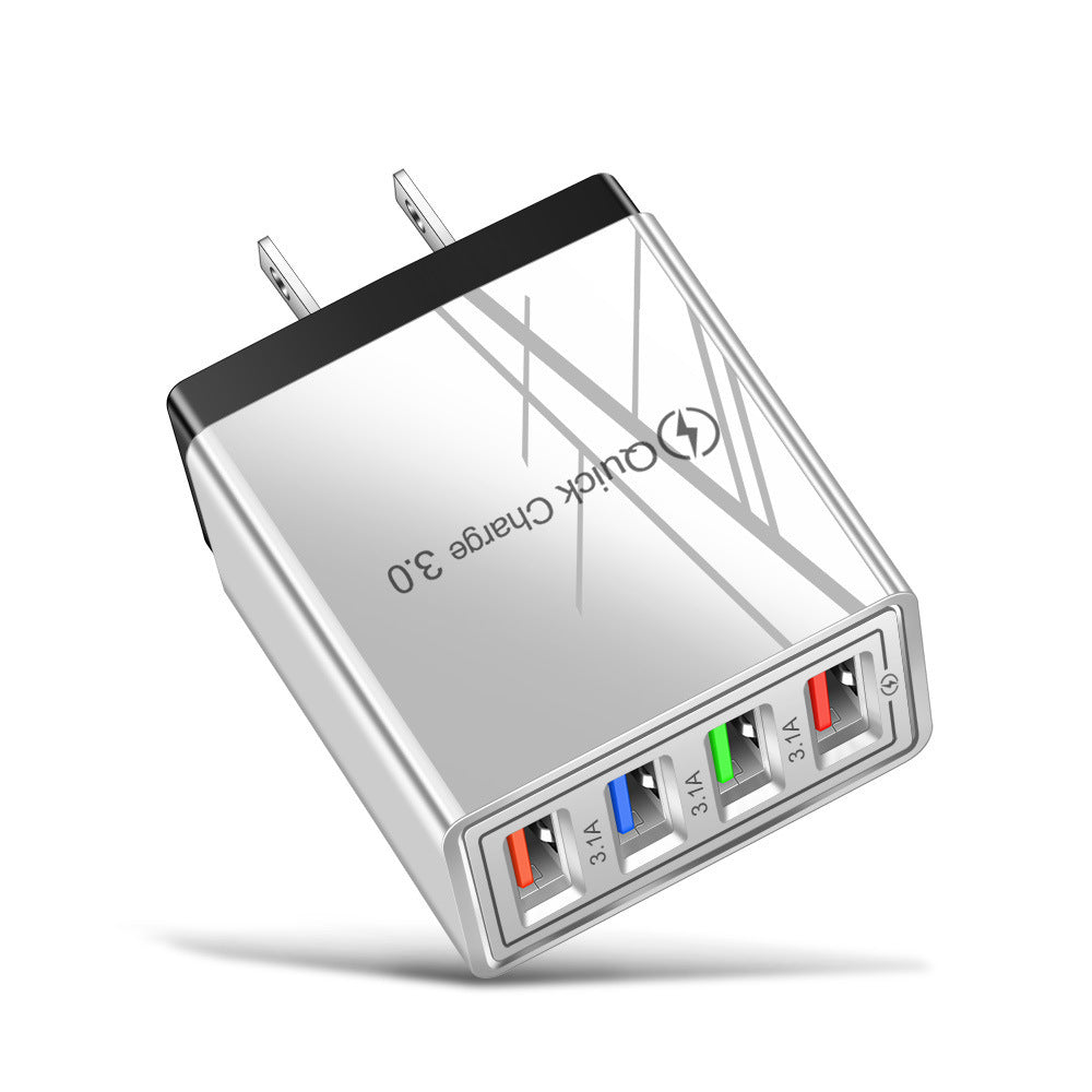 Chargeur USB Quick Charge 3.0 Adaptateur pour 4 téléphones pour tablette Chargeur mural portable Chargeur rapide