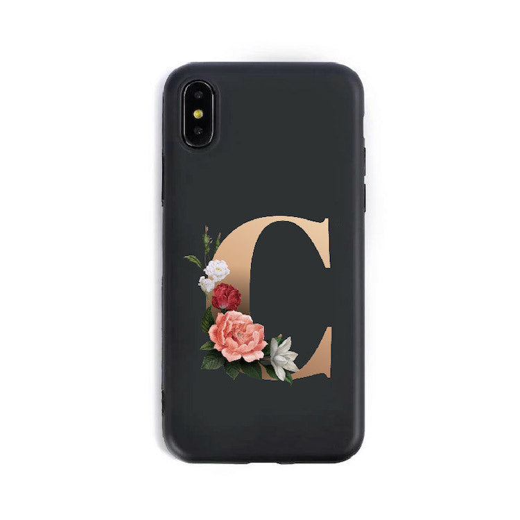 26 étuis de téléphone en silicone de l'alphabet anglais