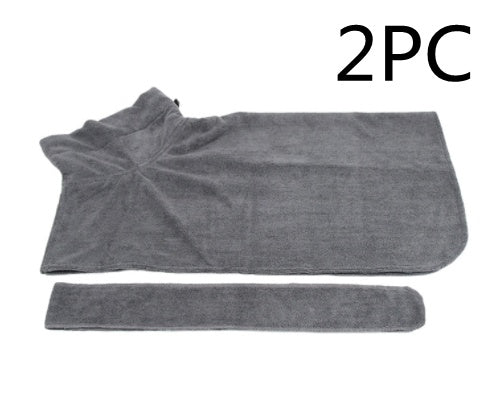 Robe de bain pour animaux absorbante en microfibre avec ceinture.