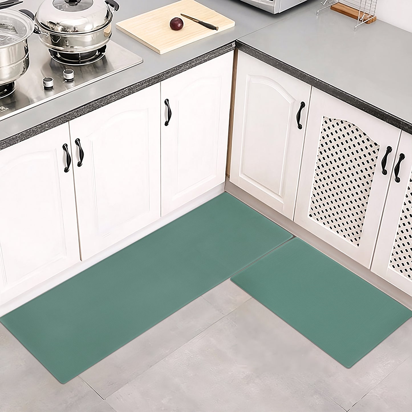 Tapis de sol de cuisine ensemble de deux pièces antidérapant, imperméable et facile à nettoyer pour la maison, la cuisine.