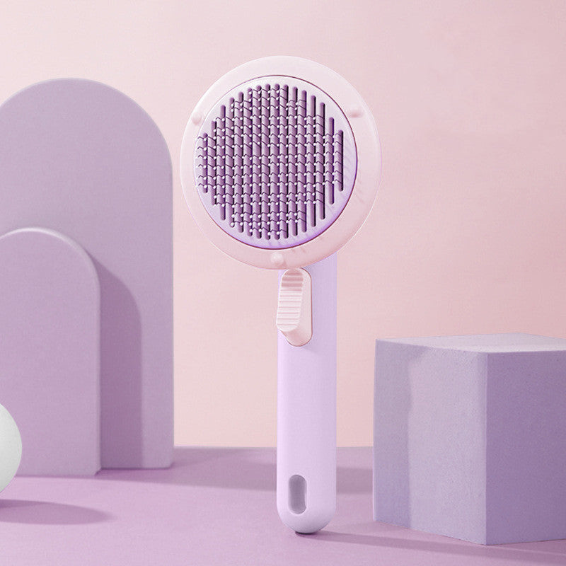 Nouvelle brosse pour chat à poils, vente chaude, peigne en acier inoxydable à main, auto-nettoyant, boucleur pour l'élimination des poils.