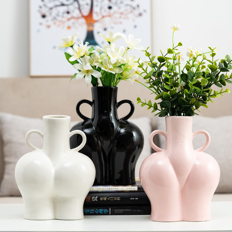 Arrangement de vase d'art de corps humain artificiel plante de fleur hydroponique