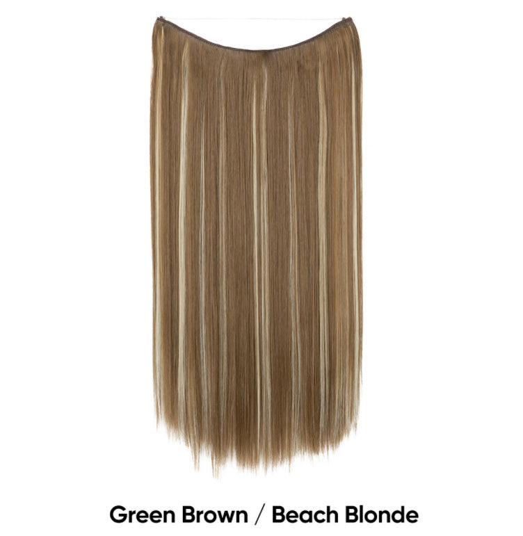 Extension de cheveux invisible lisse multicolore dégradée réglable en une seule pièce pour femme