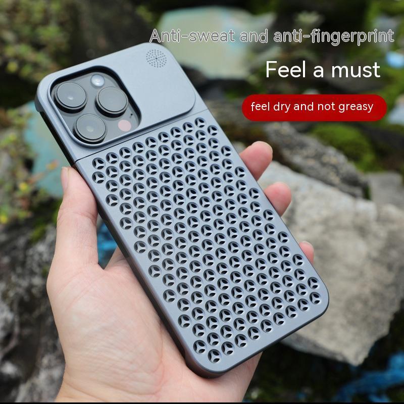 Coque de téléphone en alliage d'aluminium pour 14 13 Pro Max Plus, dissipation de chaleur creuse, anti-chute, coque de téléphone intégrale et résistante aux chocs.