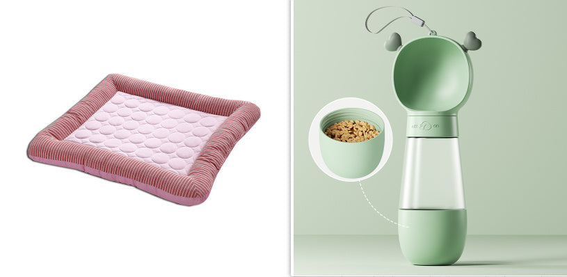 Tapis de refroidissement pour animaux de compagnie pour chiens, chats, chiots et chatons, matelas frais, couverture pour animaux de compagnie en matériau en soie glacée, doux pour le sommeil d'été, bleu, respirant.