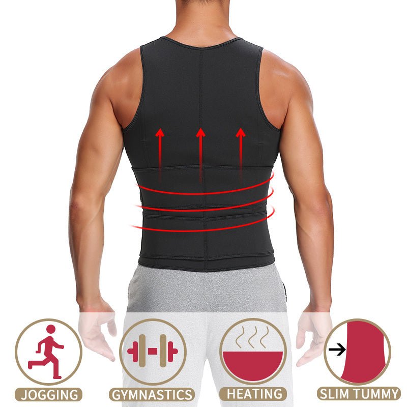 Gilet de sudation pour homme, vêtement de fitness, ceinture de sudation, double ceinture, corset, haut gainant - KaoKao