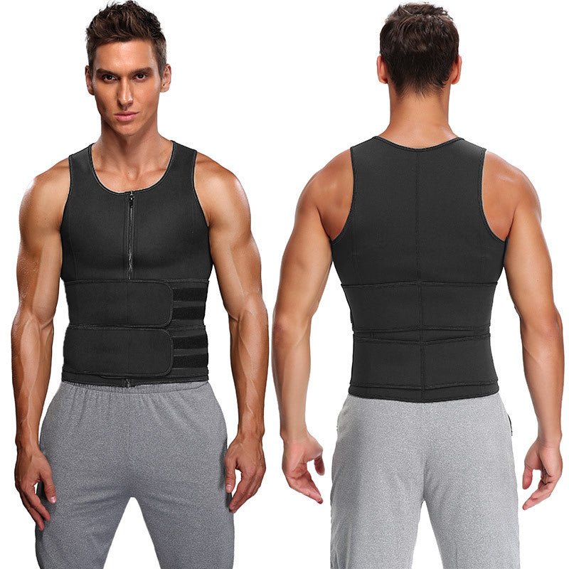 Gilet de sudation pour homme, vêtement de fitness, ceinture de sudation, double ceinture, corset, haut gainant - KaoKao
