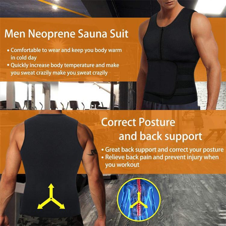Gilet de sudation pour homme, vêtement de fitness, ceinture de sudation, double ceinture, corset, haut gainant - KaoKao