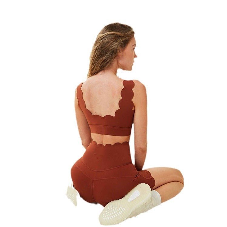 Gilet de yoga croisé en V profond, short de sport, vêtements de yoga - KaoKao