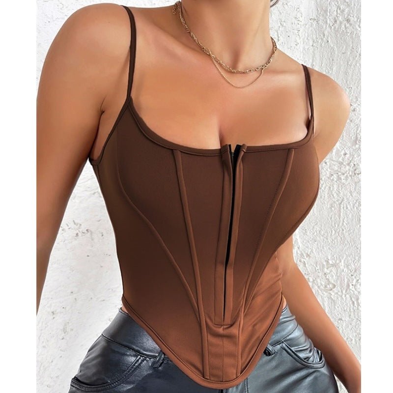 INS – Débardeur court à bretelles simples, débardeur slim à la mode pour l'été, vêtements pour femmes - KaoKao