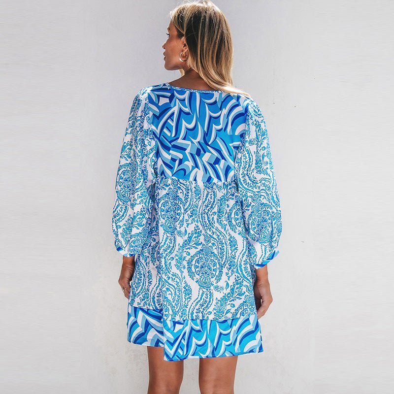 Jupe courte imprimée multi - poches pour femme, style européen et américain, idéale pour toutes les occasions - KaoKao