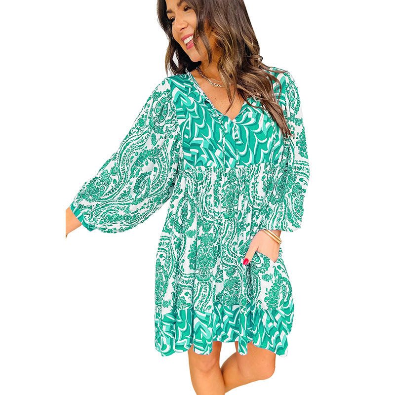 Jupe courte imprimée multi - poches pour femme, style européen et américain, idéale pour toutes les occasions - KaoKao