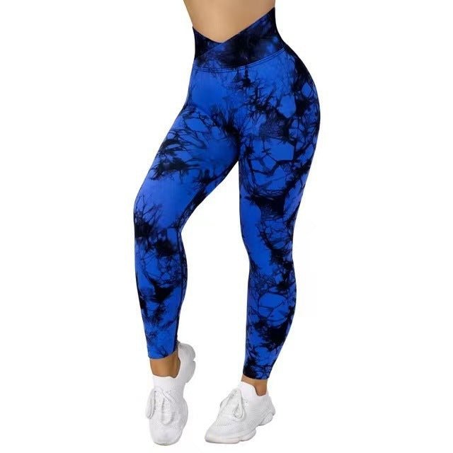 Leggings sans couture tie - dye pour femmes, pantalons de yoga push - up, leggings de sport, fitness, course à pied, gym - KaoKao