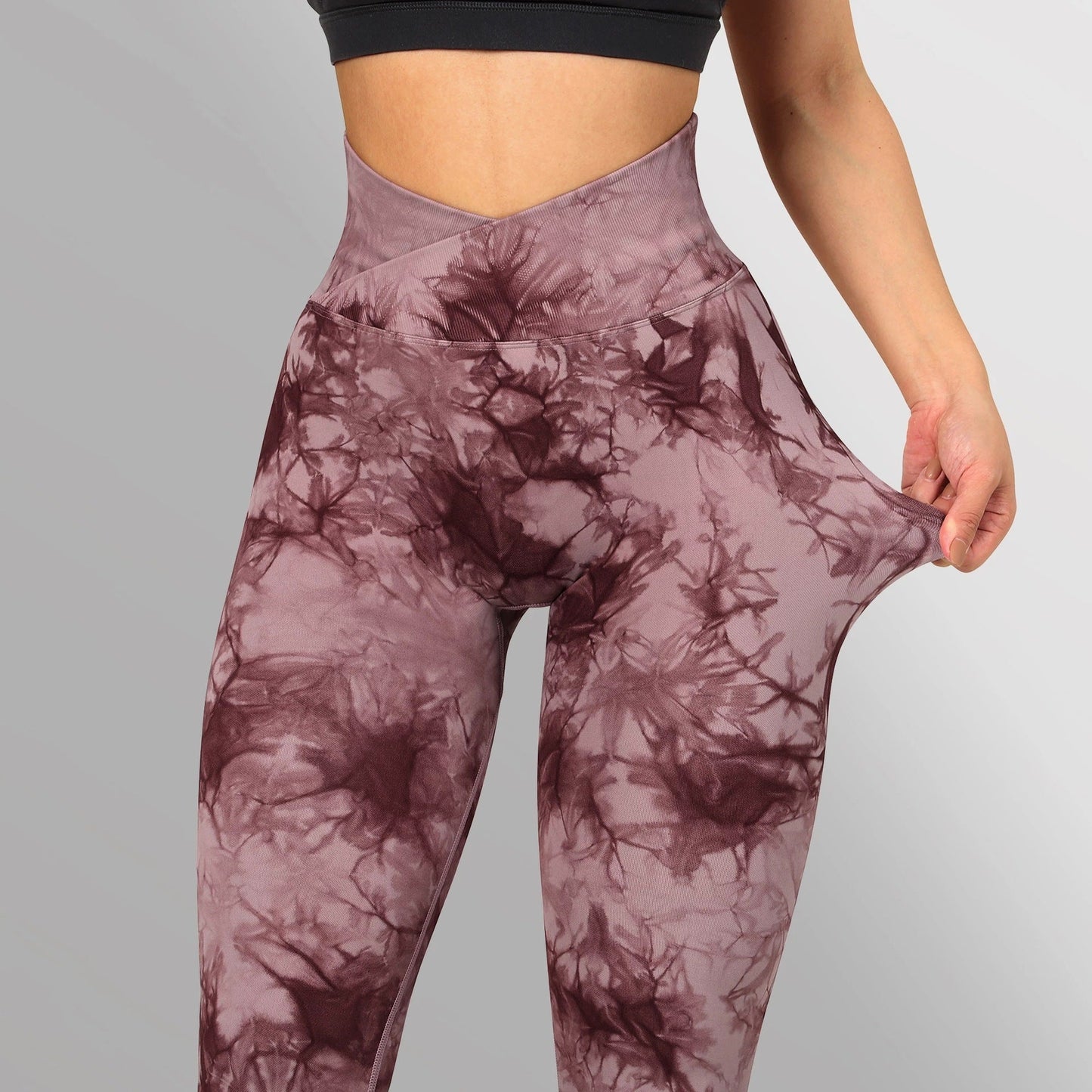 Leggings sans couture tie - dye pour femmes, pantalons de yoga push - up, leggings de sport, fitness, course à pied, gym - KaoKao