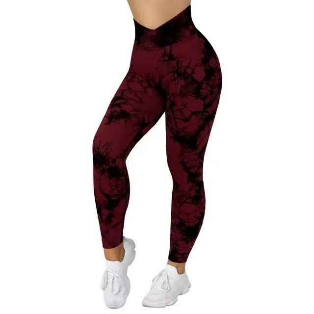 Leggings sans couture tie - dye pour femmes, pantalons de yoga push - up, leggings de sport, fitness, course à pied, gym - KaoKao