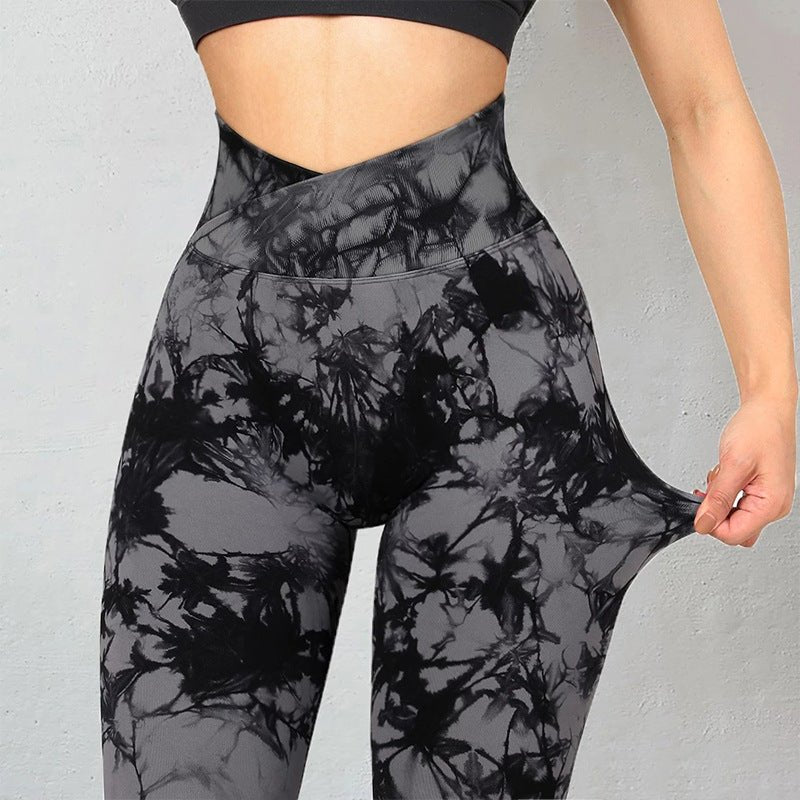 Leggings sans couture tie - dye pour femmes, pantalons de yoga push - up, leggings de sport, fitness, course à pied, gym - KaoKao