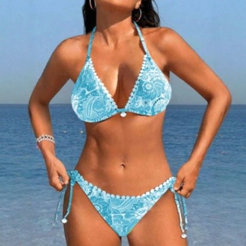 Maillot de bain bikini fendu pour femme imprimé attache - KaoKao