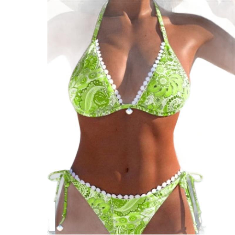 Maillot de bain bikini fendu pour femme imprimé attache - KaoKao