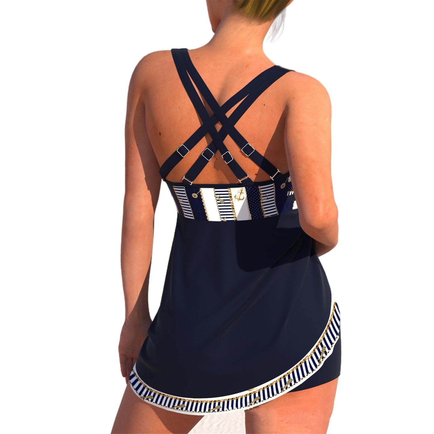 Maillot de bain bikini grande taille à jupe fendue et séchage rapide pour femme - KaoKao