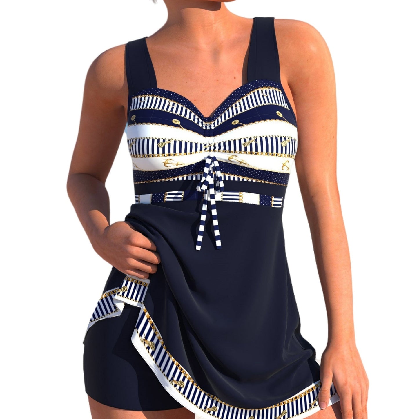 Maillot de bain bikini grande taille à jupe fendue et séchage rapide pour femme - KaoKao