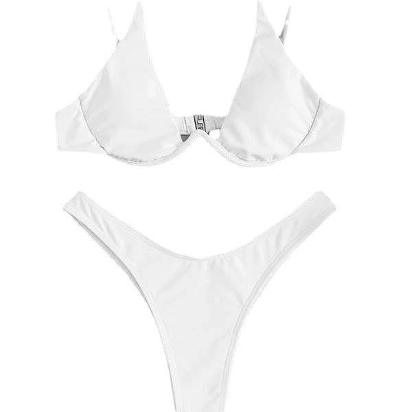 Maillot de bain de couleur unie avec support en acier européen et américain - KaoKao