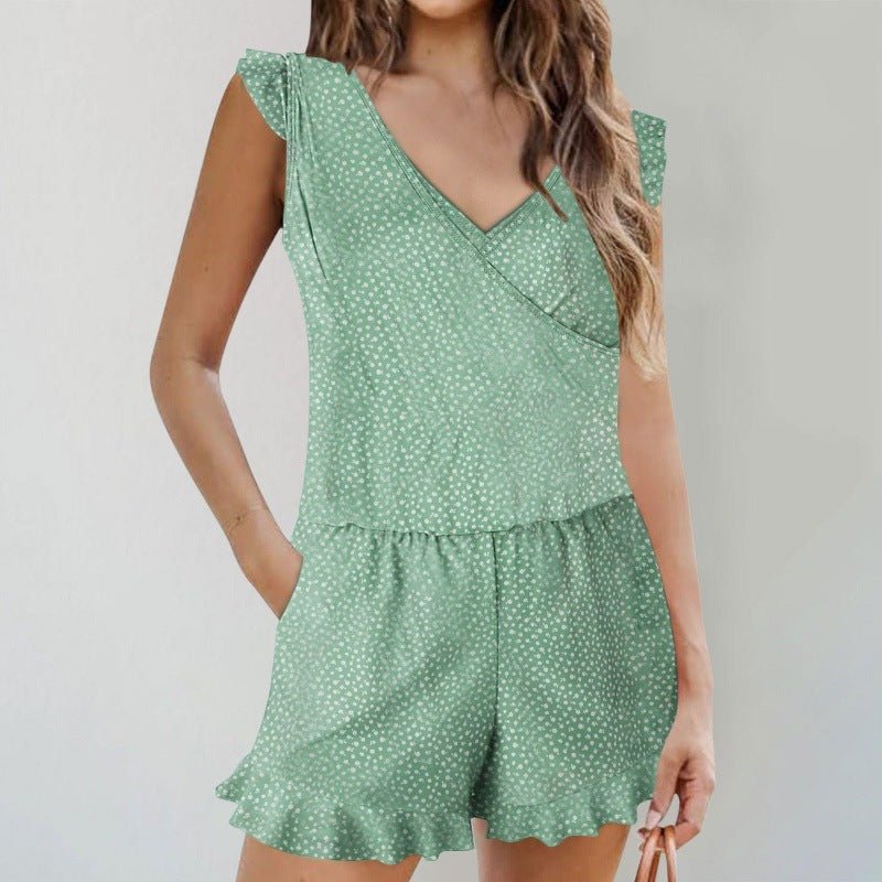 Maillot de bain imprimé feuilles de lotus, couleur unie, coupe ajustée, tendance, pour femmes - KaoKao