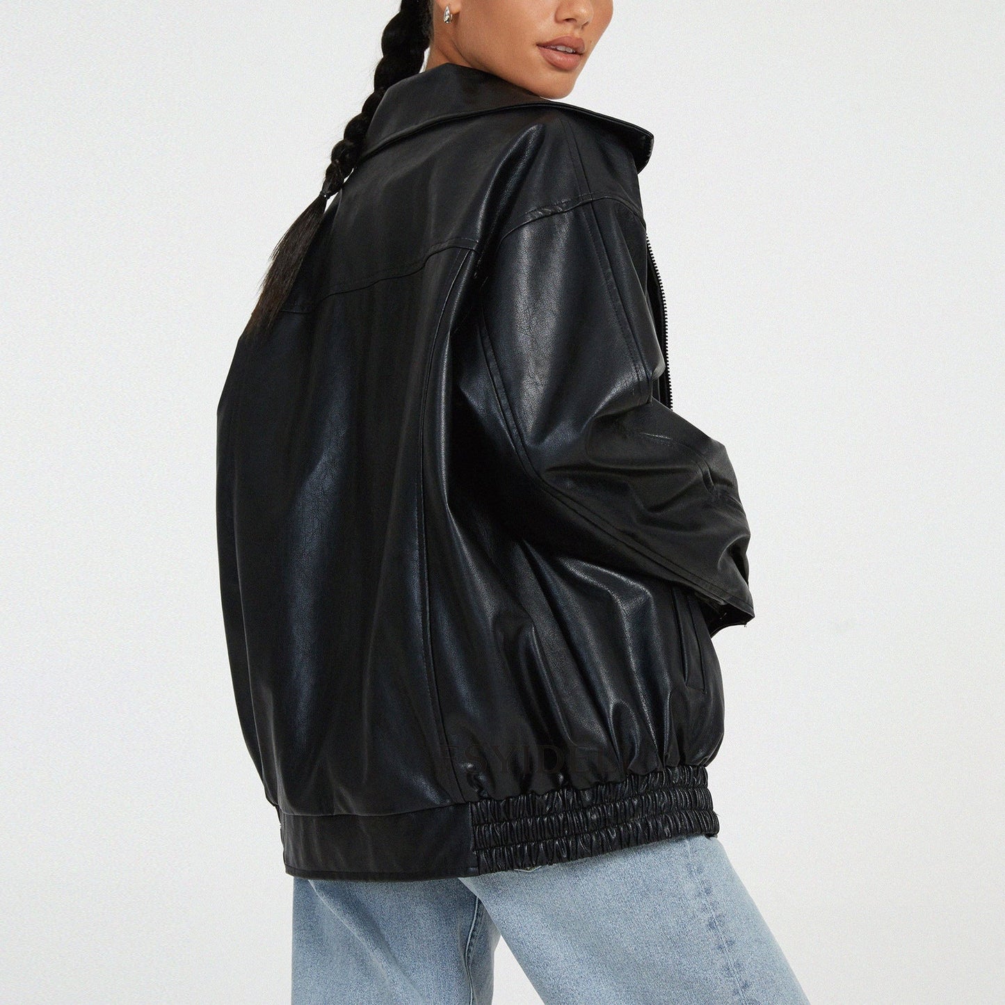 Manteau en cuir pour femme, style locomotive - KaoKao