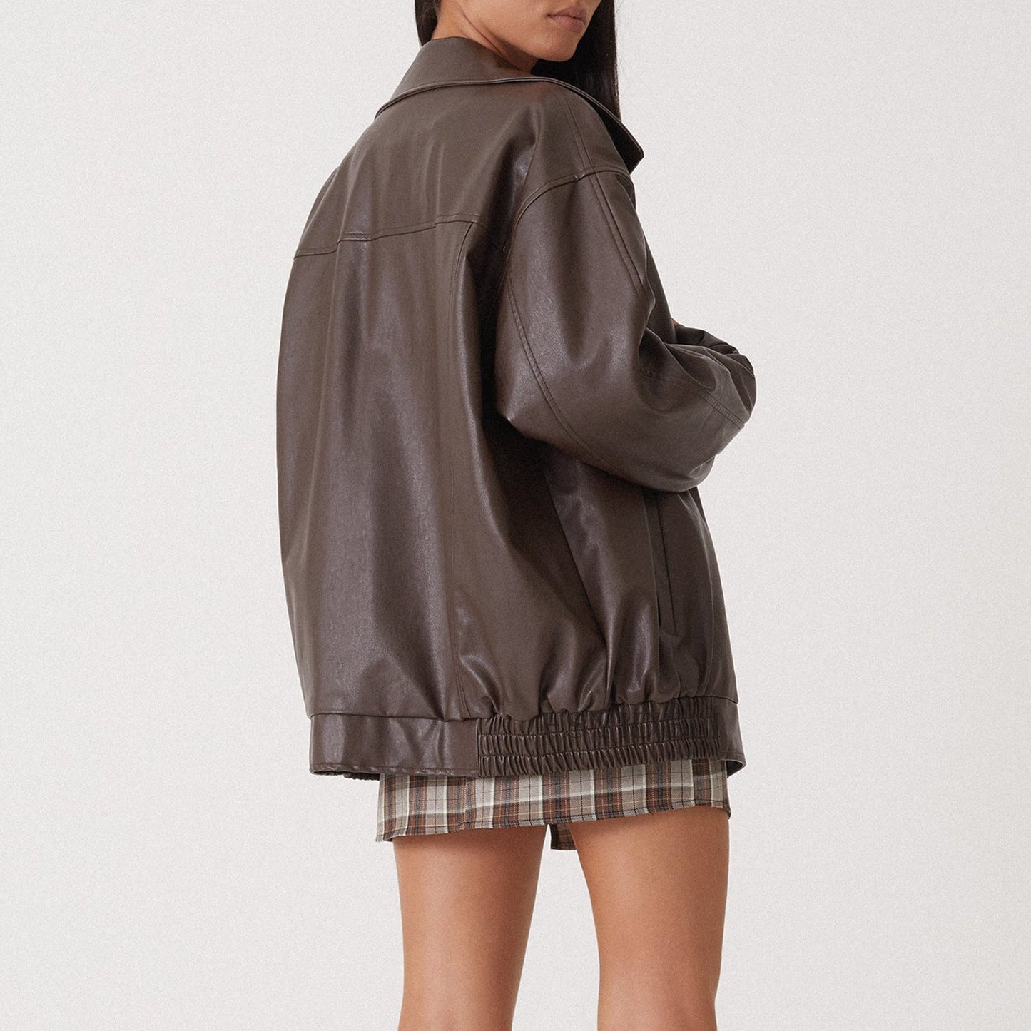 Manteau en cuir pour femme, style locomotive - KaoKao