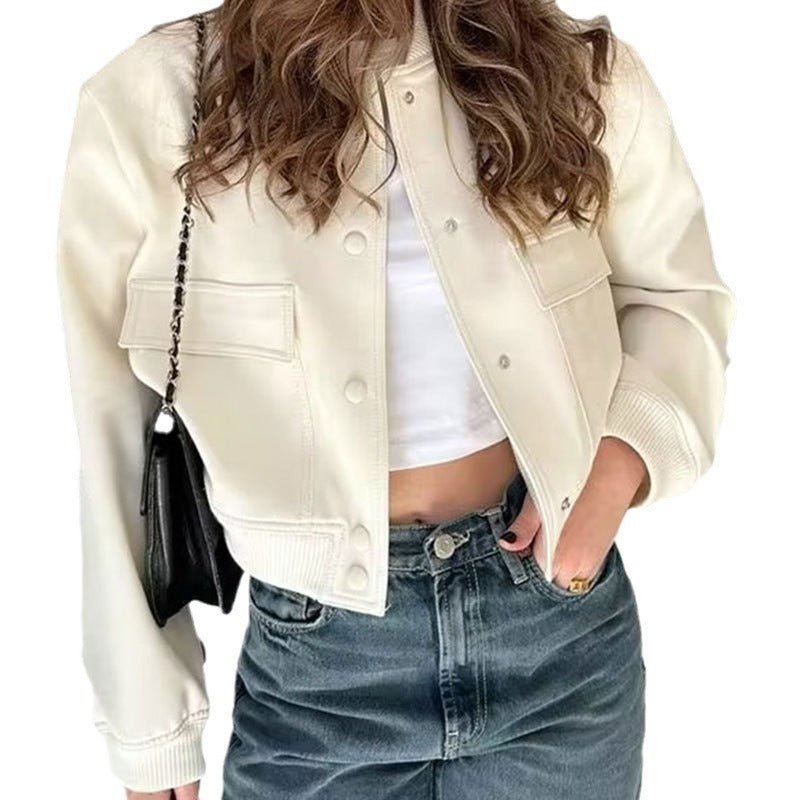 Manteau veste femme à col montant et grandes poches - KaoKao