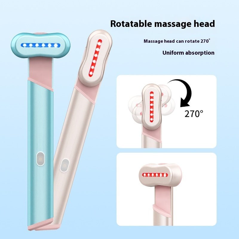 Masseur électrique pour les yeux à 4 couleurs, lumière rouge et bleue, instrument d'embellissement des yeux, massage thérapeutique du visage par chaleur - KaoKao