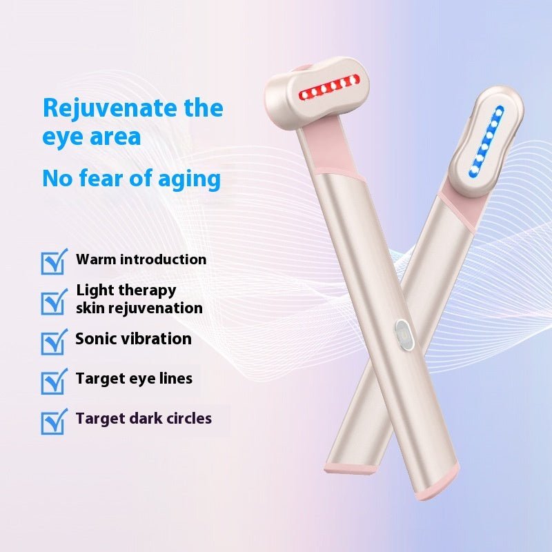 Masseur électrique pour les yeux à 4 couleurs, lumière rouge et bleue, instrument d'embellissement des yeux, massage thérapeutique du visage par chaleur - KaoKao
