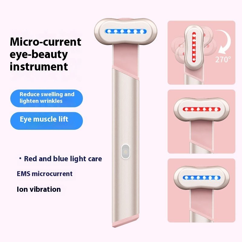 Masseur électrique pour les yeux à 4 couleurs, lumière rouge et bleue, instrument d'embellissement des yeux, massage thérapeutique du visage par chaleur - KaoKao