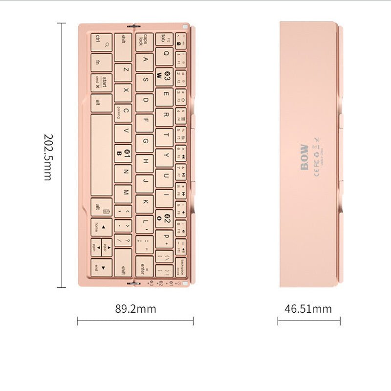 Mini clavier Bluetooth pliable sans fil, support pour 3 appareils avec support, clavier pliable rechargeable pour téléphone et tablette - KaoKao