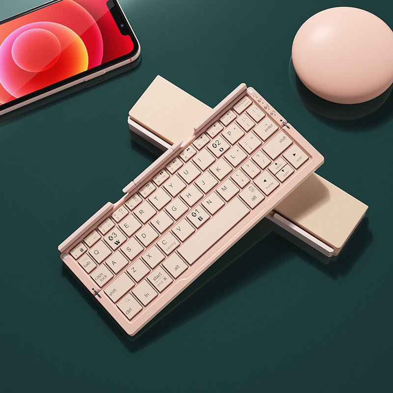 Mini clavier Bluetooth pliable sans fil, support pour 3 appareils avec support, clavier pliable rechargeable pour téléphone et tablette - KaoKao