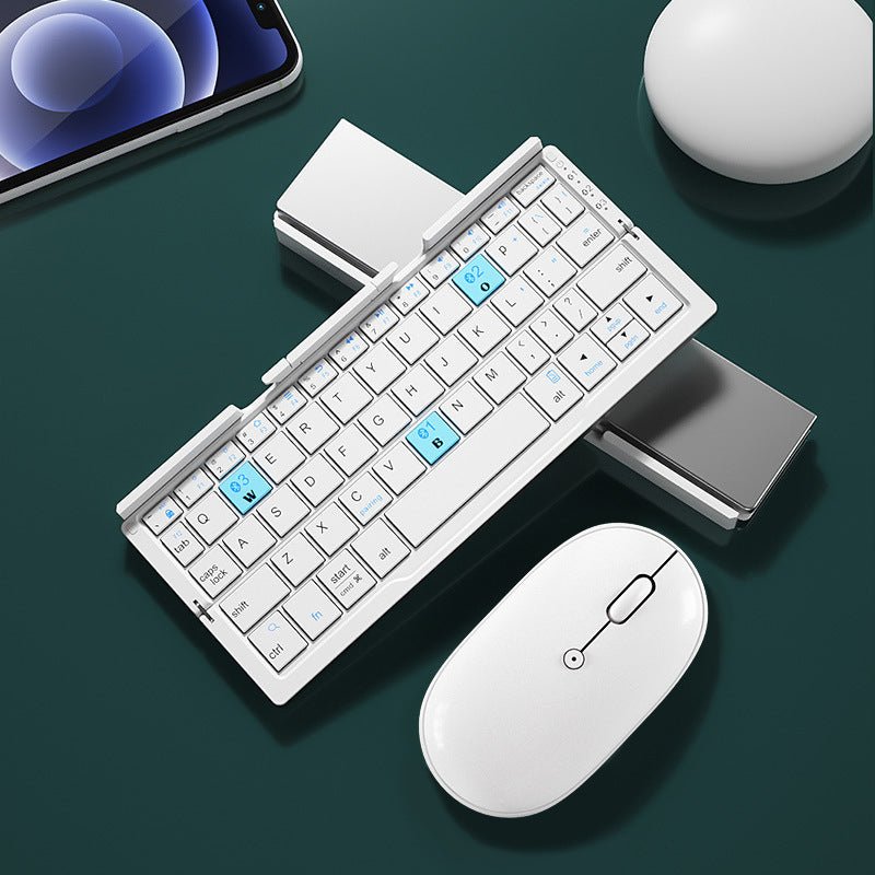 Mini clavier Bluetooth pliable sans fil, support pour 3 appareils avec support, clavier pliable rechargeable pour téléphone et tablette - KaoKao